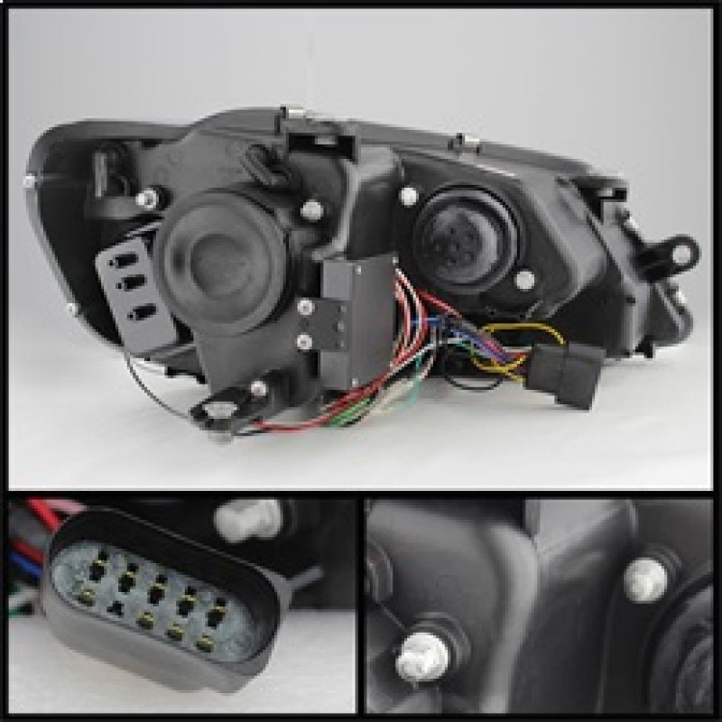 Spyder Volkswagen Jetta 11-14 Projector Headlights Halogen Light Tube DRL Smke PRO-YD-VJ11-LTDRL-SM SPYDER