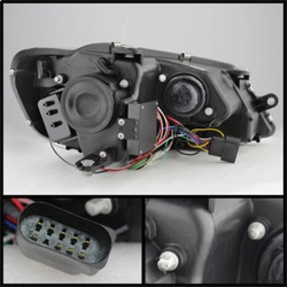 Spyder Volkswagen Jetta 11-14 Projector Headlights Halogen Light Tube DRL Smke PRO-YD-VJ11-LTDRL-SM SPYDER
