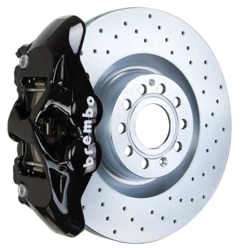 Brembo 05-10 Jetta GLI Front GT BBK 4 Piston Cast 345x30 1pc Rotor Drilled-Black Brembo