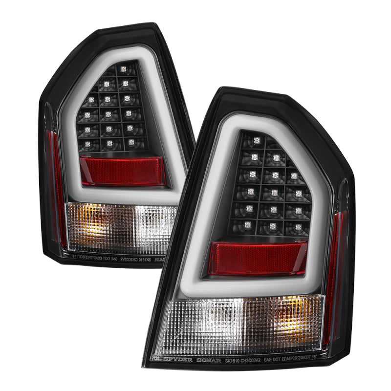 Spyder Chrysler 300C 05-07 V2 Light Bar LED Tail Lights - Black ALT-YD-C305V2-LED-BK SPYDER