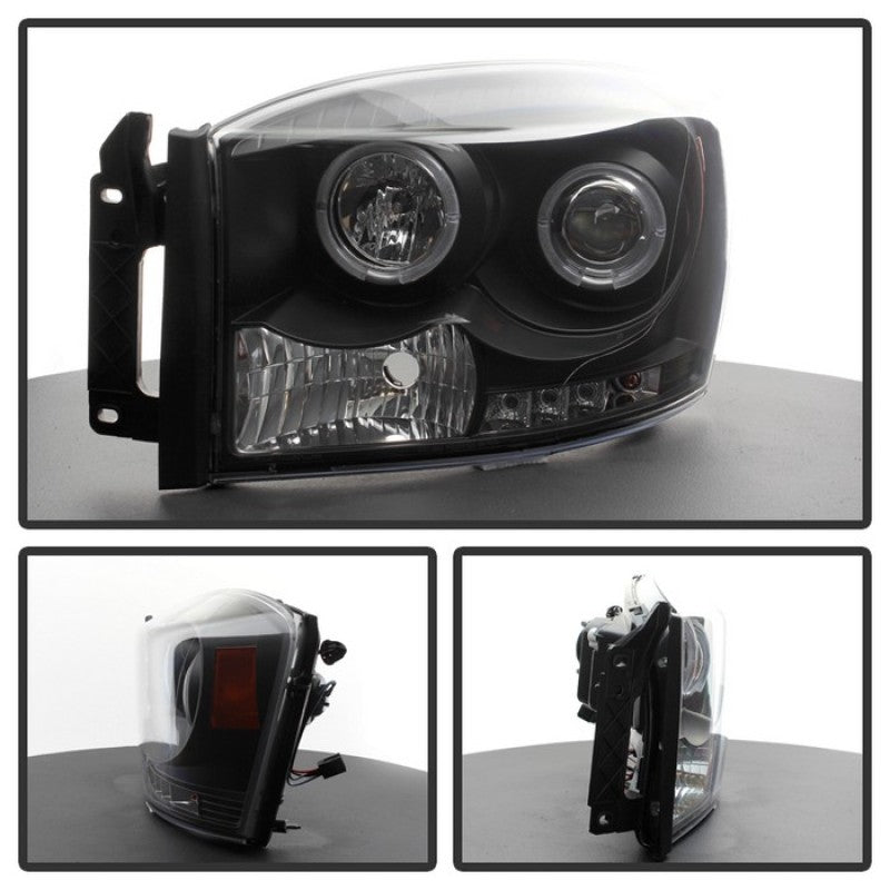 Spyder Dodge Ram 1500 06-08/Ram 2500 06-09 Projector Headlights LED Halo LED Blk PRO-YD-DR06-HL-BK SPYDER