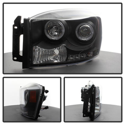 Spyder Dodge Ram 1500 06-08/Ram 2500 06-09 Projector Headlights LED Halo LED Blk PRO-YD-DR06-HL-BK SPYDER