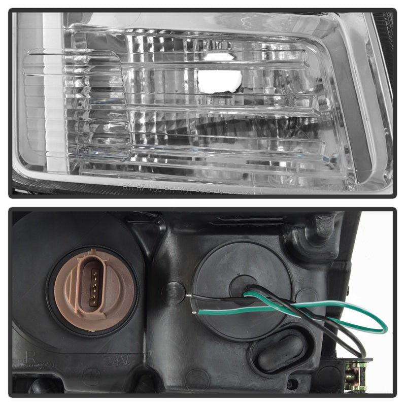 xTune 06-09 Ford Fusion Light Bar DRL Projector Headlights - Chrome (PRO-JH-FFU06-LB-C) SPYDER