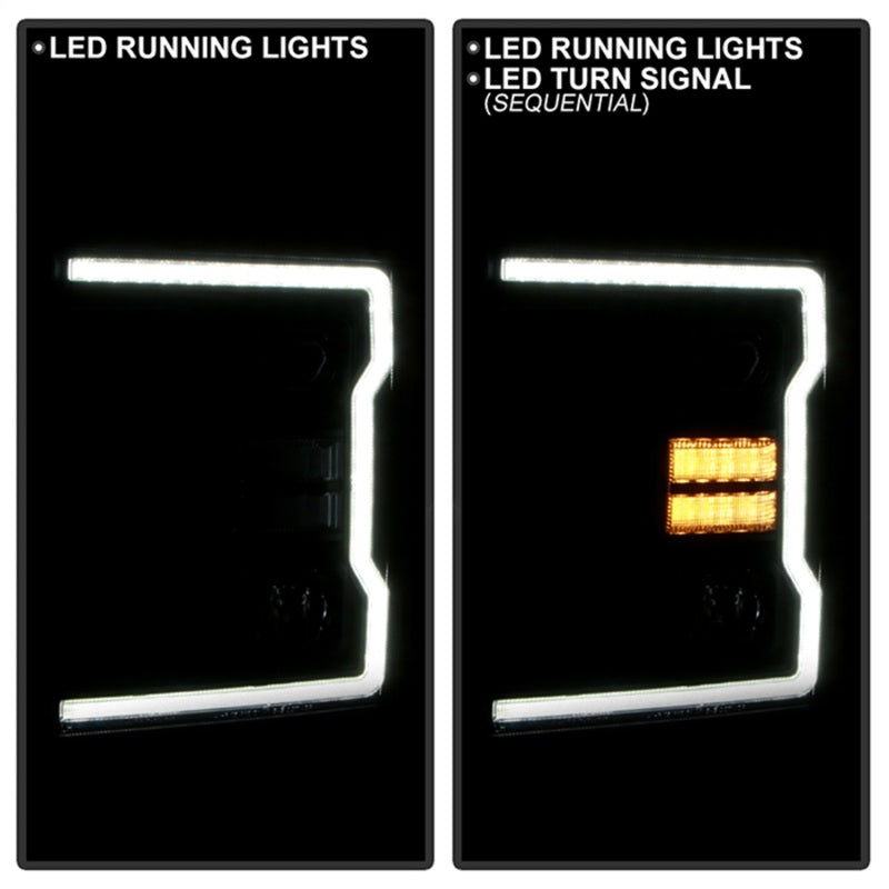 Spyder Signature 20-22 Ford F250/F350 (Halogen) Proj. Headlights - Black (PRO-YD-FS20HALSI-SEQ-BK) SPYDER