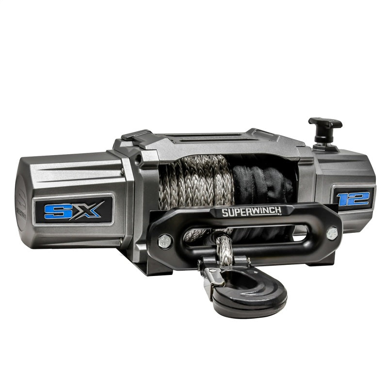 Superwinch 12000 LBS 12 VDC 3/8in x 80ft Synthetic Rope SX 12000SR Winch - Graphite Superwinch