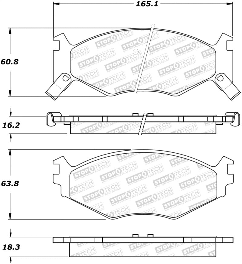 StopTech Premium Ceramic Front Brake Pads - 308.05220