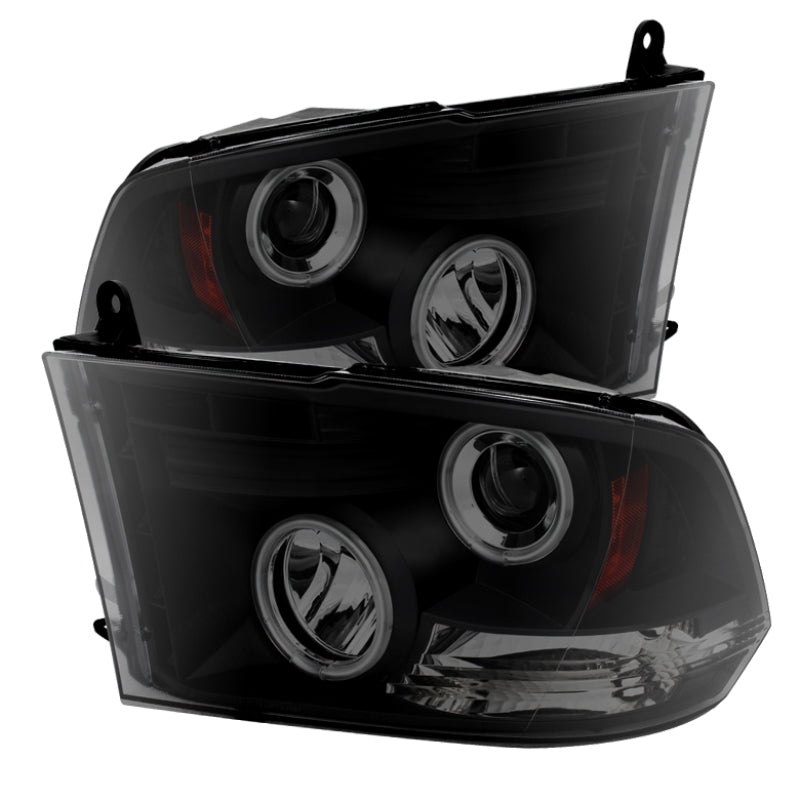 Spyder Dodge Ram 1500 09-14 Projector Halogen Model- CCFL Halo LED - Blk Smke PRO-YD-DR09-CCFL-BSM SPYDER