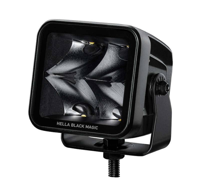 Hella Universal Black Magic 3.2in L.E.D. Cube Kit - Flood Beam (Long Range) Hella