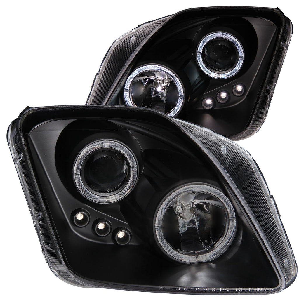 ANZO 121341 Projector LED Halo Headlights with Black Housing and Clear Lens for Honda Prelude 1997-2001.