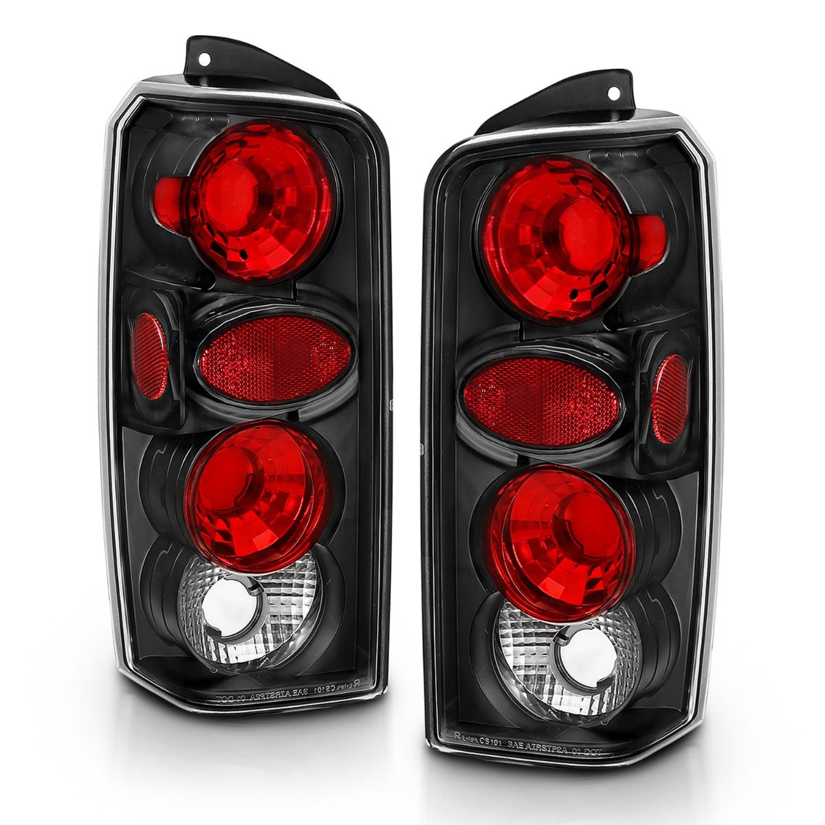 ANZO 211103 Tail Lights with Black Housing and Red/Clear Lens for Jeep Cherokee 1997-2001 (does not fit Grand Cherokee).