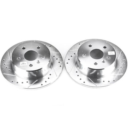 Power Stop 00-04 Toyota Avalon Rear Evolution Drilled & Slotted Rotors - Pair PowerStop