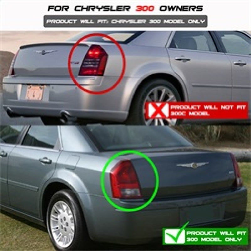 Spyder Chrysler 300 05-07 V2 Light Bar LED Tail Lights - Red Clear ALT-YD-CHR305V2-LED-RC SPYDER