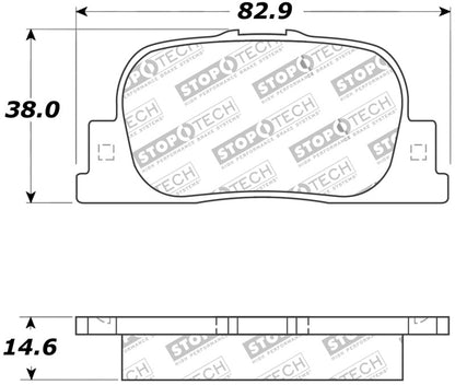 StopTech Premium Ceramic Rear Brake Pads - 308.08350 Stoptech