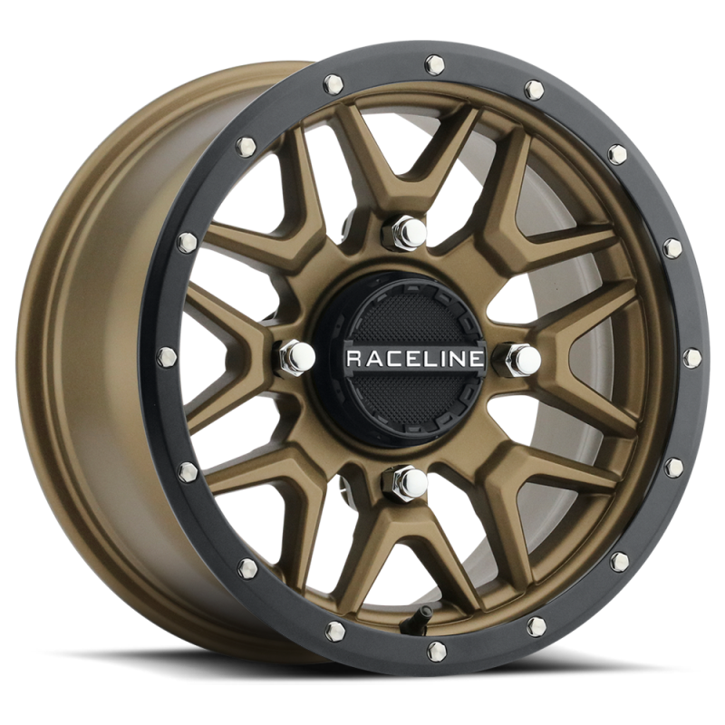 Raceline A94BZ Krank 14x7in / 4x156 BP / 38mm Offset / 132.5mm Bore - Bronze & Black Lip Wheel