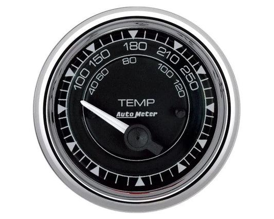 AutoMeter Chrono 2-1/16in 250 Degree Temperature Electric Gauge - Chrome 9737