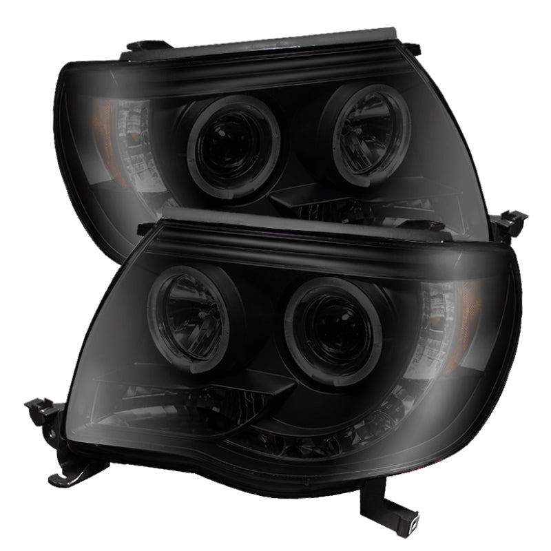 Spyder Toyota Tacoma 05-11 Projector Headlights LED Halo LED Blk Smke PRO-YD-TT05-HL-BSM SPYDER
