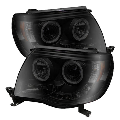 Spyder Toyota Tacoma 05-11 Projector Headlights LED Halo LED Blk Smke PRO-YD-TT05-HL-BSM SPYDER