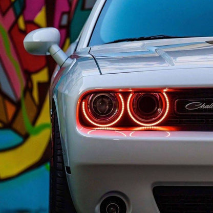 Oracle 15-21 Dodge Challenger Dynamic Surface Mount Headlight Halo Kit - ColorSHIFT - Dynamic ORACLE Lighting