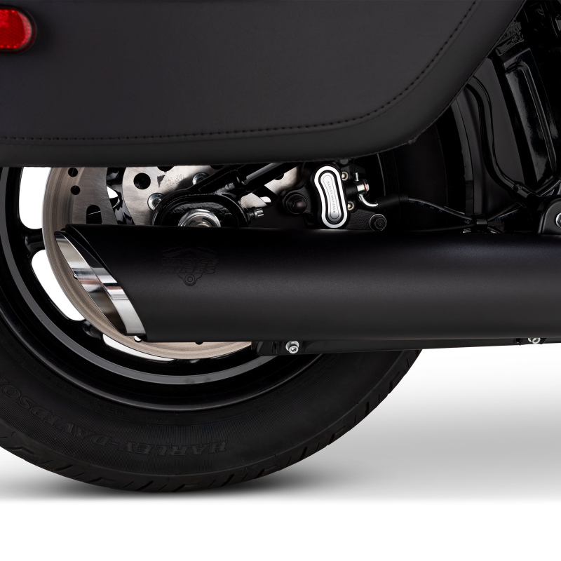 Vance & Hines 2025+ HD Softail Twin Slash 4in Round Black Slip-On Exhaust