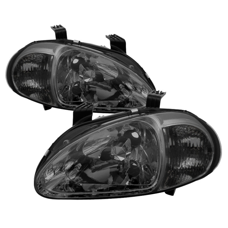 Xtune Honda Del Sol 93-97 1Pc Crystal Headlights Smoke HD-ON-HDEL93-1P-SM SPYDER