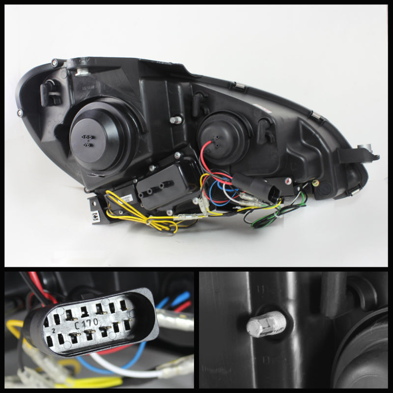 Spyder Mercedes Benz W204 C-Class 12-13 Projector Halogen Model- DRL Chrm PRO-YD-MBW20412-DRL-C SPYDER
