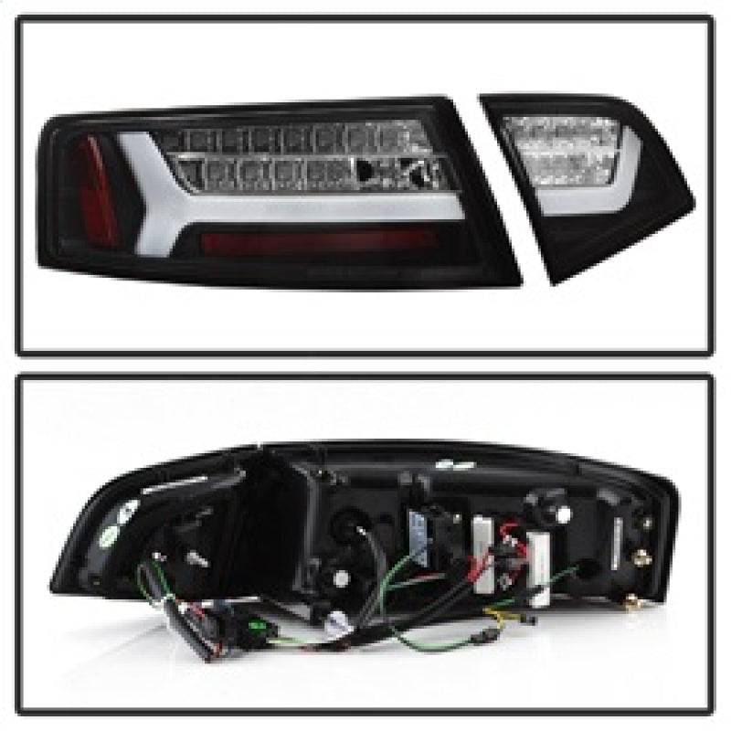 Spyder 09-12 Audi A6 LED Tail Lights - Black (ALT-YD-AA609-LED-BK) SPYDER
