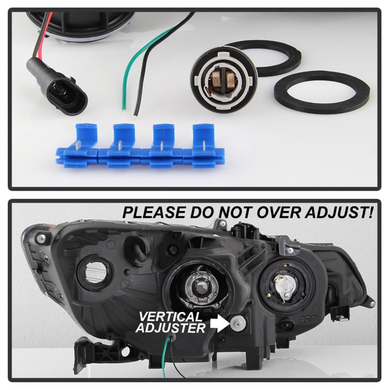 xTune 09-14 Acura TSX Projector Headlights - Light Bar DRL - Black (PRO-JH-ATSX09-LB-BK) SPYDER