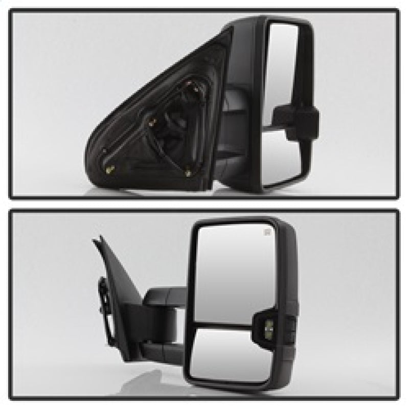 xTune Chevy Silverado 14-16 Heated Smoke LED Signal Telescoping Mirrors MIR-CSIL14S-G2-PWH-SM-SET SPYDER