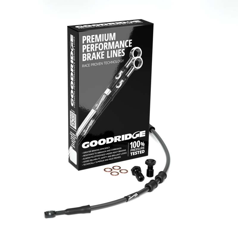 Goodridge 14-15 HD XL883R (w/ABS) +4in Front Brake Line Kit - Black