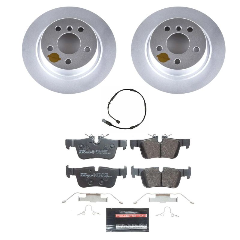 Power Stop 16-19 Mini Cooper Clubman Rear Euro-Stop Brake Kit PowerStop