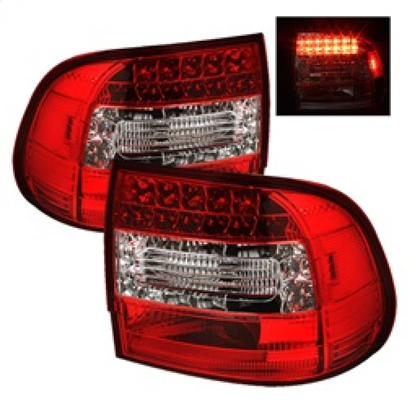 Spyder Porsche Cayenne 03-07 LED Tail Lights Red Clear ALT-YD-PCAY03-LED-RC SPYDER