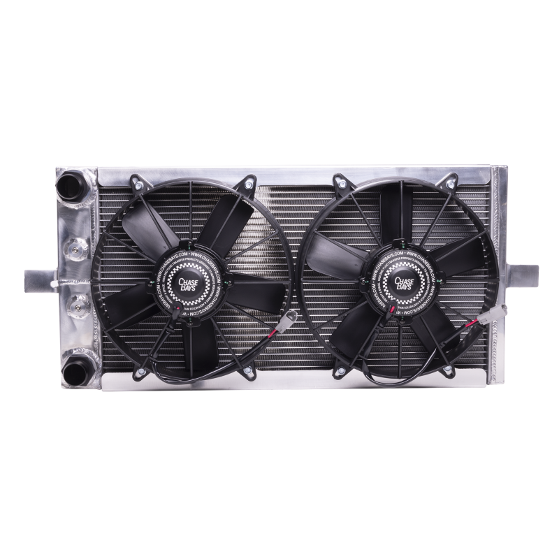 Chase Bays Nissan 240SX S13/S14/S15 -20AN Tucked Aluminum Radiator w/2 12in Ultra Fans