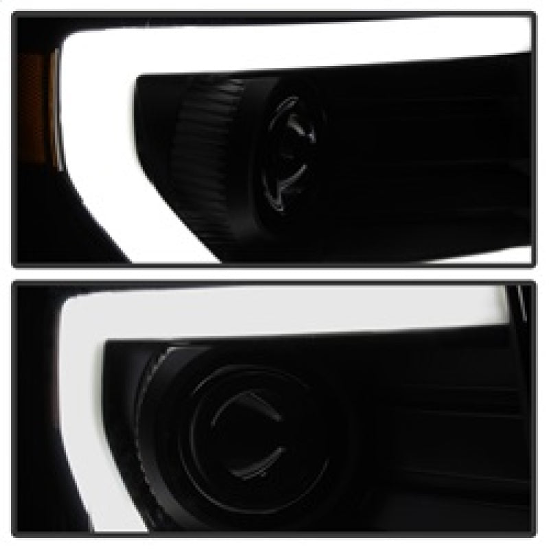 xTune Ford F150 Projector Headlights - Light Bar DRL - Black PRO-JH-FF15009-LBDRL-BK SPYDER