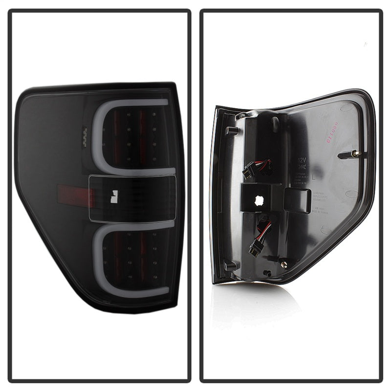 xTune Ford F150 09-14 LED Tail Lights - Black ALT-ON-FF15009-LBLED-BK SPYDER