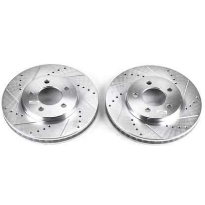 Power Stop 05-10 Ford Mustang Front Evolution Drilled & Slotted Rotors - Pair PowerStop
