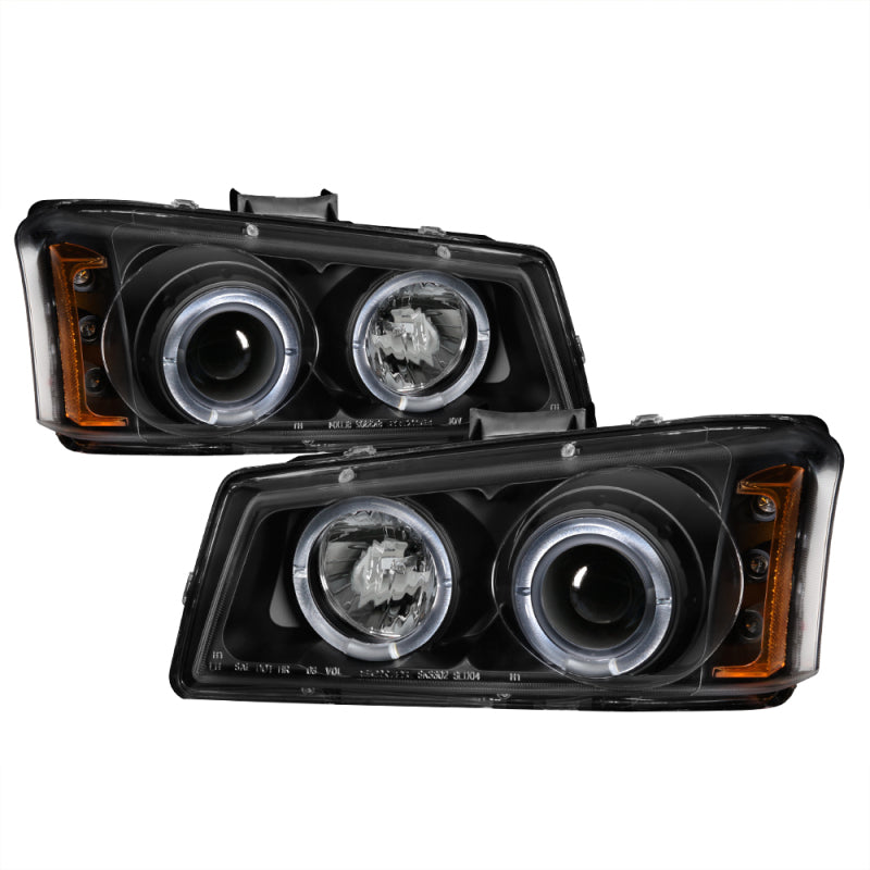 Spyder Chevy Silverado 1500 03-06 Projector LED Halo LED Amber Reflctr Blk PRO-YD-CS03-AM-BK SPYDER
