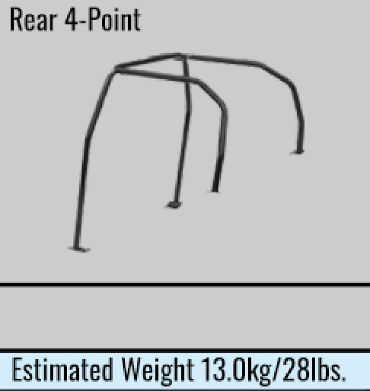 Cusco 88-91 Honda Civic (4th Gen EF3) 4-Point 4/5 Passenger Steel Safety21 Rollcage Kit - Black