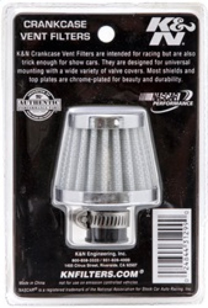 K&N 2in Base OD x .375in Flange ID x 1.75in H Rubber Base Crankcase Vent Filter - White K&N Engineering
