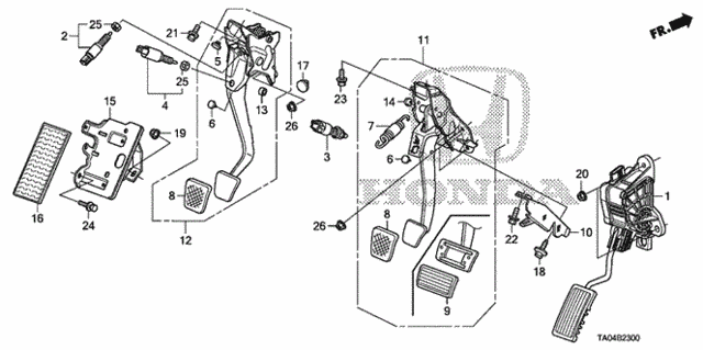 OEM Honda Brake Clutch Pedal Rubber Cover (46545-SA5-000) X2