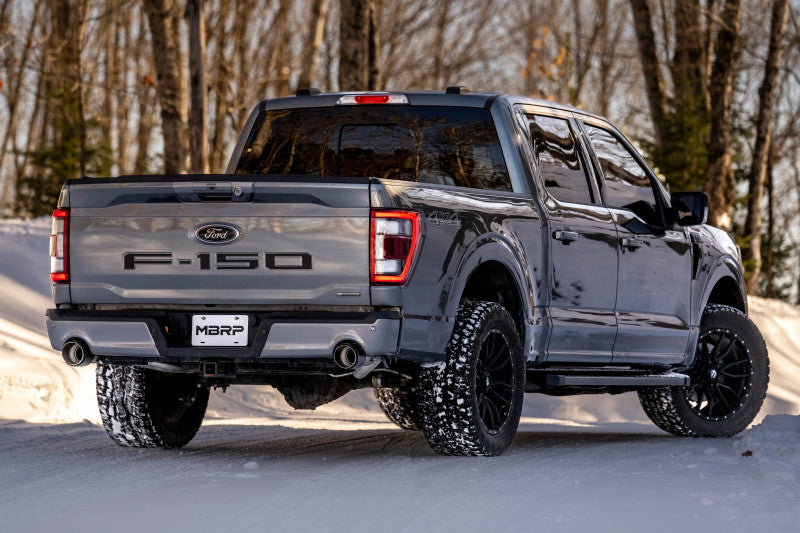 MBRP 22-23 Ford F150 T304 5in OD Carbon Fiber Tip Dual Rear Exit 3in Cat Back Exhaust MBRP