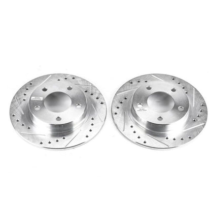 Power Stop 93-97 Ford Probe Rear Evolution Drilled & Slotted Rotors - Pair PowerStop