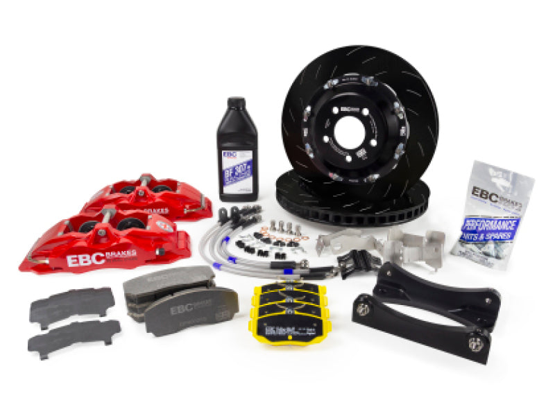 EBC Racing 04-09 Honda S2000 AP2 Black Apollo-4 Calipers 330mm Rotors Front Big Brake Kit EBC
