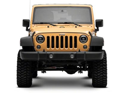 Raxiom 07-18 Jeep Wrangler JK Axial Series 7-In Dragon Eye LED Headlights- Blk Housing (Clear Lens)