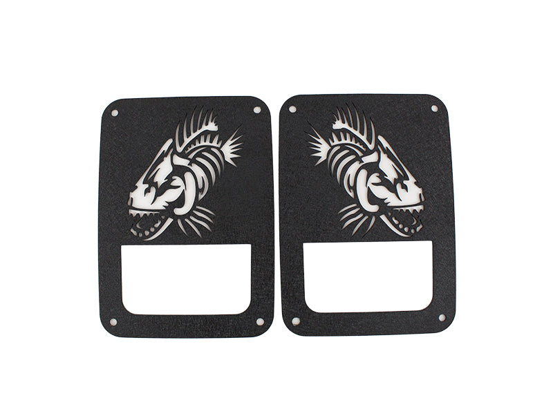 Fishbone Offroad 07-18 Jeep Wrangler JK - Black Textured Powdercoat Tail Light Covers