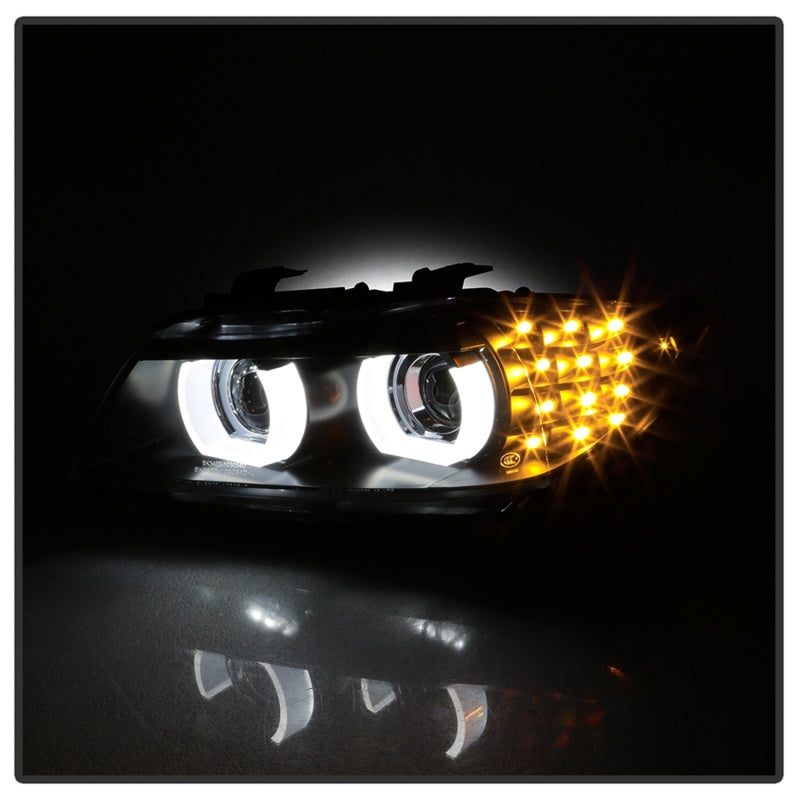 Spyder 09-12 BMW E90 3-Series 4DR HID w/ AFS Only - LED Turn - Black - PRO-YD-BMWE9009-AFSHID-BK SPYDER