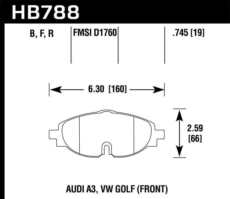 Hawk Performance HP+ Front Brake Pads - HB788N.745