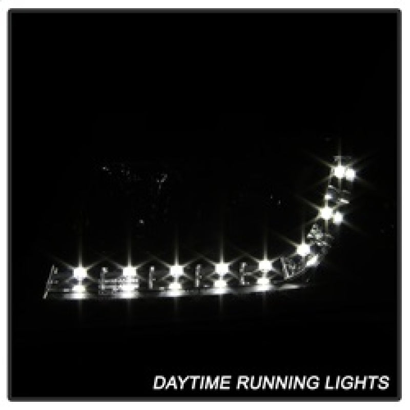 Spyder Audi A6 02-04 Projector Headlights Halogen Model Only - DRL Black PRO-YD-ADA601-DRL-BK SPYDER