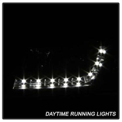 Spyder Audi A6 02-04 Projector Headlights Halogen Model Only - DRL Black PRO-YD-ADA601-DRL-BK SPYDER