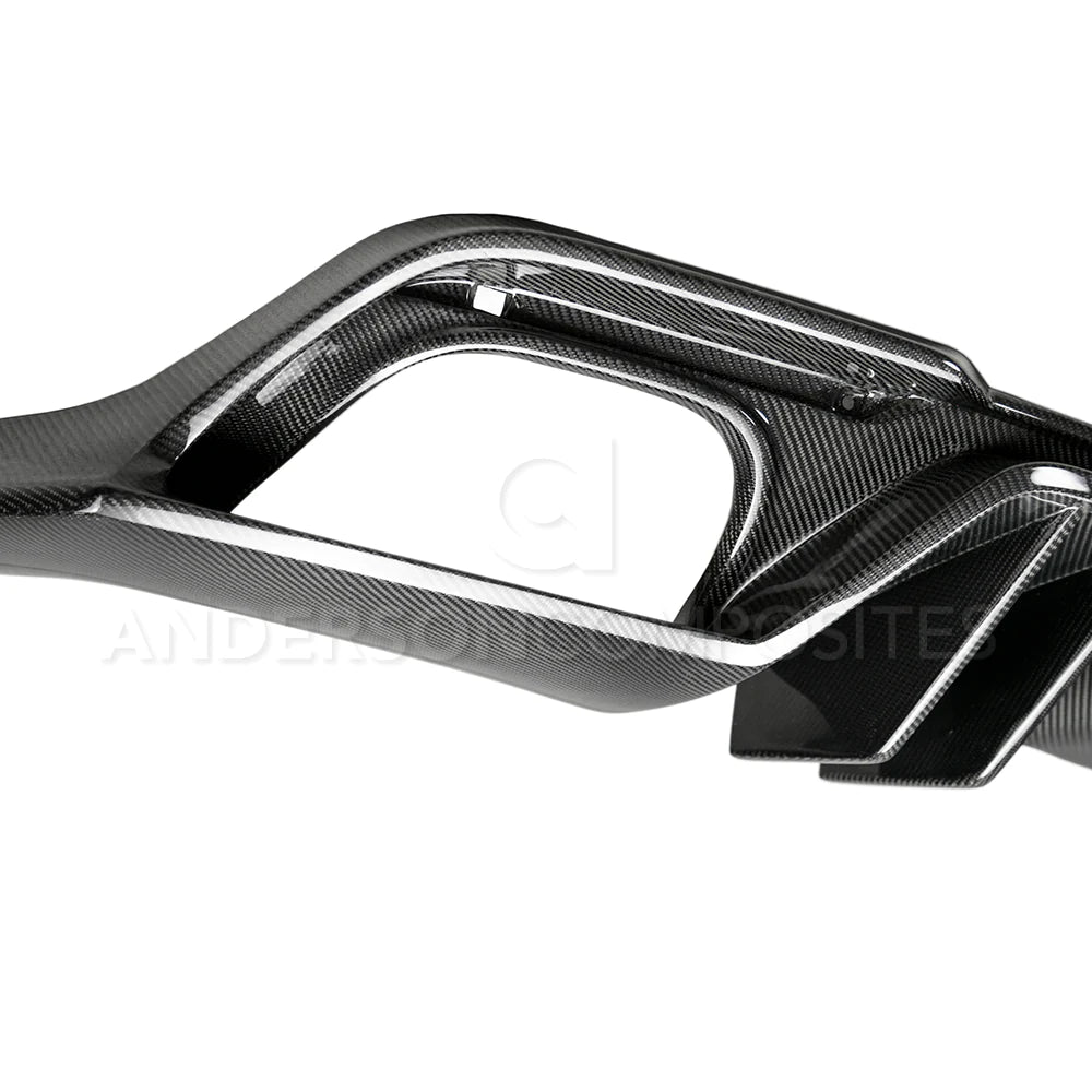 Anderson Composites 2018 - 2023 Ford Mustang Type-AR Carbon Fiber Quad Tip Rear Diffuser - AC-RL18FDMU-AR