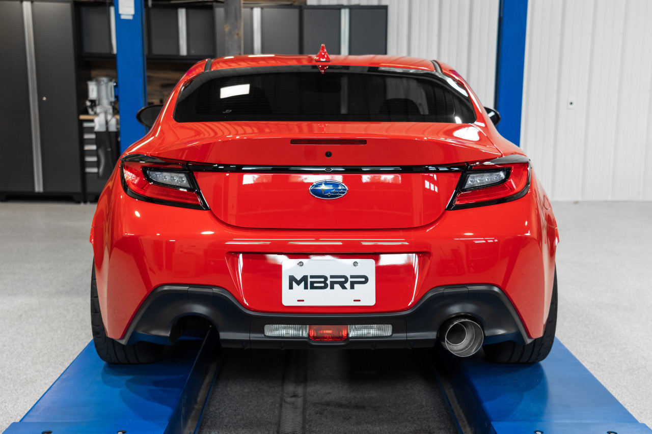 MBRP 2017-2024 Toyota GR86 2.0L/ 2.4L, 3in Cat-Back Exhaust, Burnt T304 Tip, Single Rear Exit (Street Profile) - S48063BE MBRP